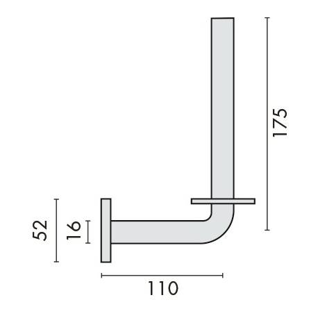 Porte rouleau papier WC de réserve Ø 16, 175x110 mm, inox brossé 304