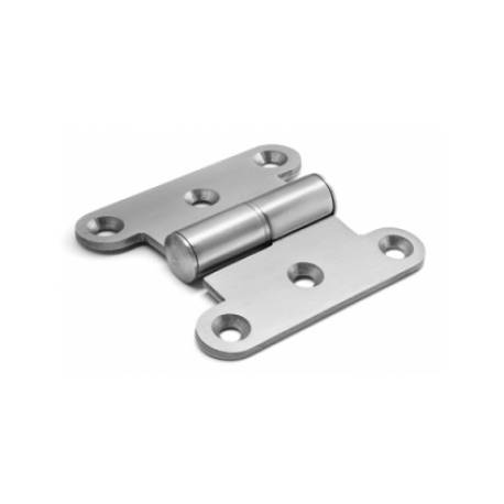 Paumelle double, bague d'usure 4 mm, droite, inox brossé 316