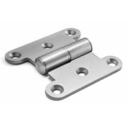 Paumelle double, bague d'usure 4 mm, gauche, inox brossé 316