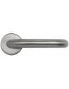 Paire de béquilles U 19 mm sur rosace ronde, inox brossé 202