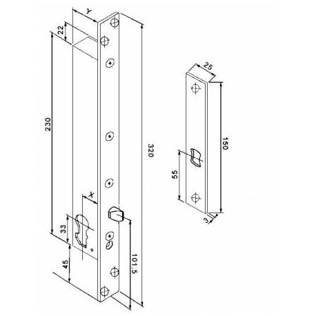Electro-verrou à rupture de courant 1/2 tour, axe 35 mm chabbat