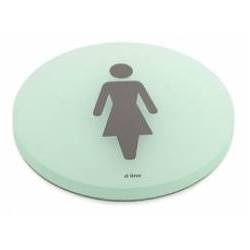 Pictogramme à coller Ø 76 mm, Femme, acrylique
