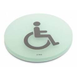 Pictogramme à coller Ø 76 mm, PMR, acrylique
