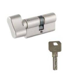 Cylindre européen EXS 2000 à bouton ovale  30x30 nickelé mat 3 clés