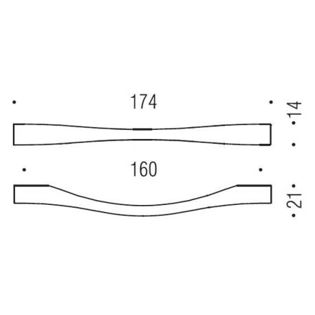 Poignée de meuble F105/F, entraxe 160 mm, chromé sat