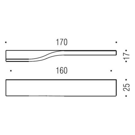 Poignée de meuble F120/DX, entraxe 160 mm, chromé