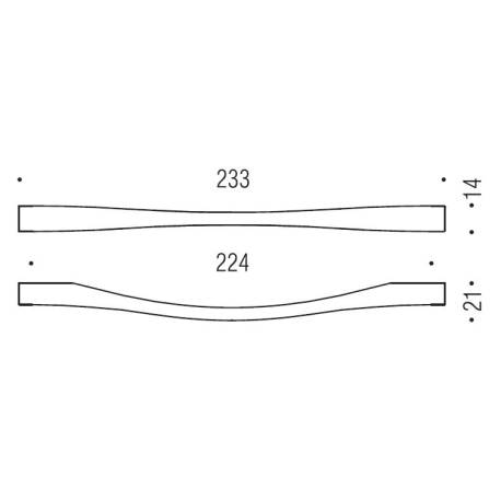 Poignée de meuble F105/G, entraxe 224 mm, chromé
