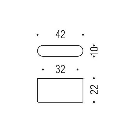 Bouton de meuble F525, entraxe 32 mm, chromé sat