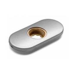 Paire de rosaces ovales, bec de cane 16 mm, entraxe 43 mm, inox brossé 316