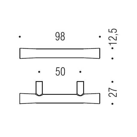 Poignée de meuble F104/B, entraxe 50 mm, chromé sat
