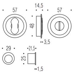 Cuvette encastrée MOOD ONE ronde Ø 57 mm sans serrure ,C02 bronze