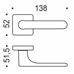 Paire de béquille MOOD Q sur rosace carrée C07 Rouge framboise