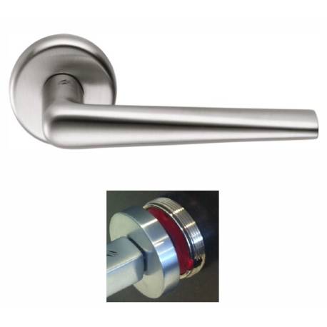 Paire de béquilles ROBOTRE HD sur rosace ronde renforcée, chromé mat