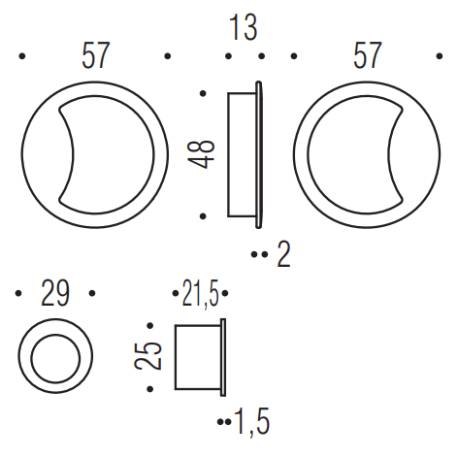Cuvette encastrée MOOD ONE ronde Ø 57 mm,C12 bleu capri