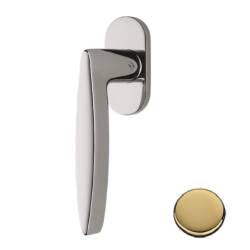 Béquille de fenêtre GAIA sur rosace ovale, laiton poli