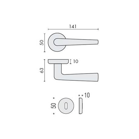 Paire de béquilles ROBOTRE sur rosace ronde, avec rosace clé L, chromé mat