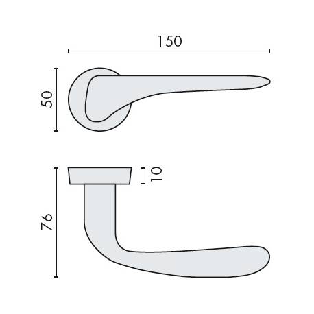 Paire de béquilles MADI sur rosace ronde, chromé mat