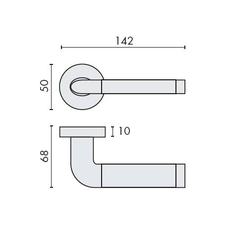 Paire de béquilles TAIPAN sur rosace ronde, chromé/chromé mat