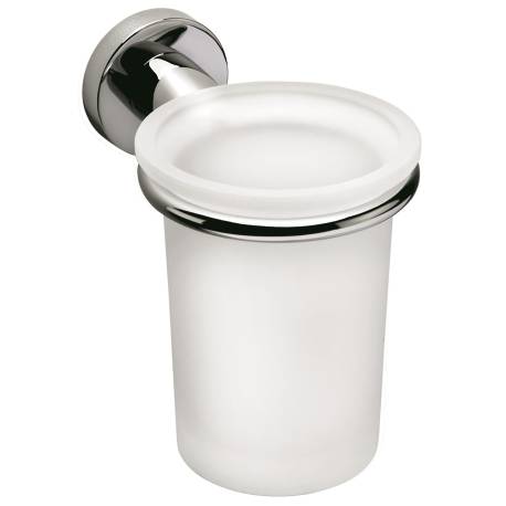 Porte-verre mural, chromé/verre, BASIC