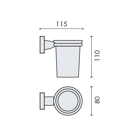 Porte-verre mural, chromé/verre, BASIC