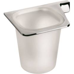 Porte-verre mural, droit, chromé/verre, ALIZE