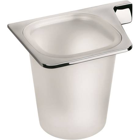 Porte-verre mural, droit, chromé/verre, ALIZE