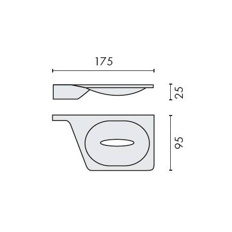Porte-savon mural, droit, chromé, ALIZE