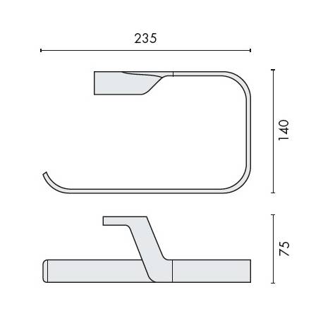 Porte-serviette anneau, chromé, ALIZE