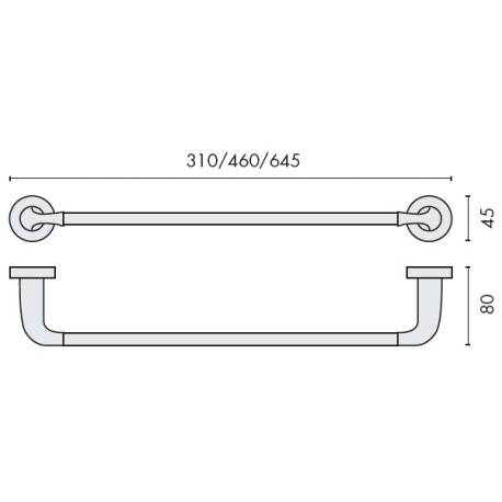 Porte-serviette 645 mm, chromé, BASIC