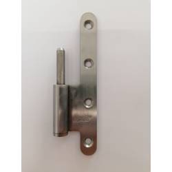 1/2 Paumelle EXS 1.61-M, 140*70 bouts ronds. Mâle droite inox brossé