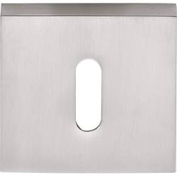 Paire de rosaces carrées clé L (CC6), chromé mat