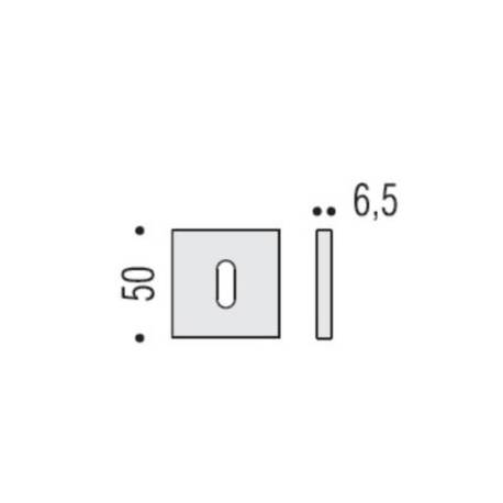 Paire de rosaces carrées clé L (CC6), graphite mat