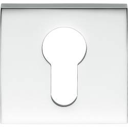 Paire de rosaces carrées clé I (CC6), chromé