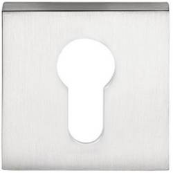 Paire de rosaces carrées clé I (CC6), chromé mat