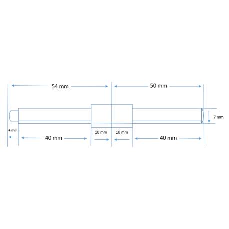 Tige carrée 2 pièces pour serrure électrique 9/7x100 (50+50)