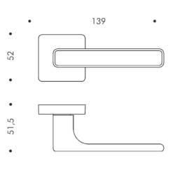Paire de béquille MOOD DUE Q sur rosace carrées C12 bleu capri