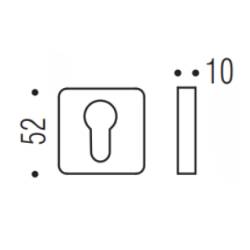 Paire de rosaces carrées MOOD clé I (CR),C07 rouge framboise