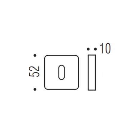 Paire de rosaces carrées MOOD clé L (CR),C03 noir