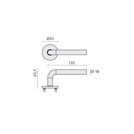 Paire de béq. sur rosaces rondes à visser, L19 mm Project 02,epoxy noir mat