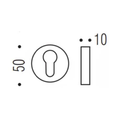 Paire de rosaces rondes MOOD ONE/DUE clé I (BC),C02 bronze