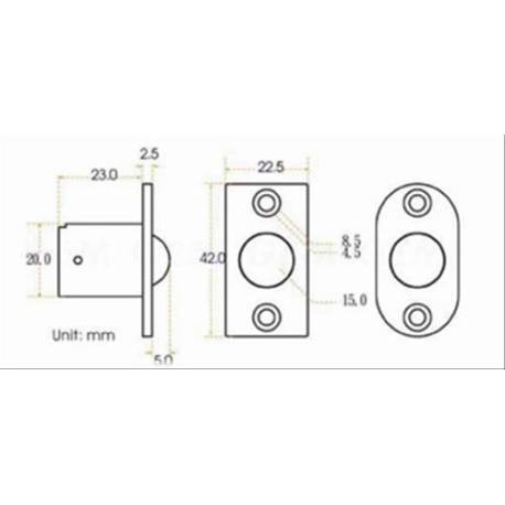 Contact à bille 10400 blanc avec câble Lg 4 m Têtière bout carré