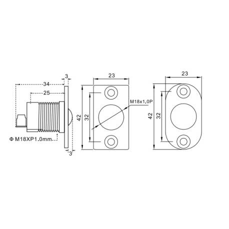 Contact à bille métallique avec câble Lg 4 m  Têtière bout carré