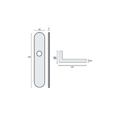 Paire de béq. sur plaque LOGINOX L90° diam. 16 mm fonction BDC, inox brossé 304