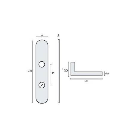 Paire de béq. sur plaque LOGINOX L90° diam. 16 mm BDCC-RH, inox brossé 304.(DTE)