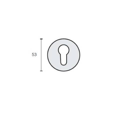 Paire de rosaces rondes Soft-Line clé I Ø 50 mm, inox brossé 202