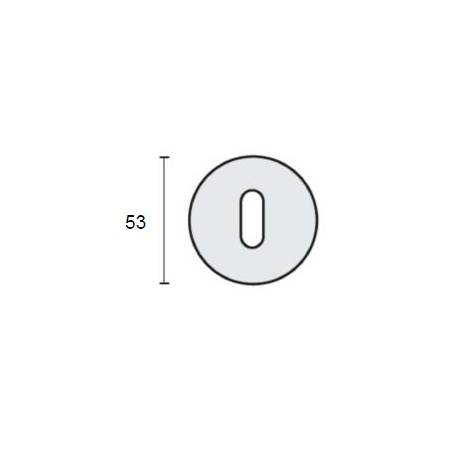 Paire de rosaces rondes Soft-Line clé L Ø 50 mm, inox brossé