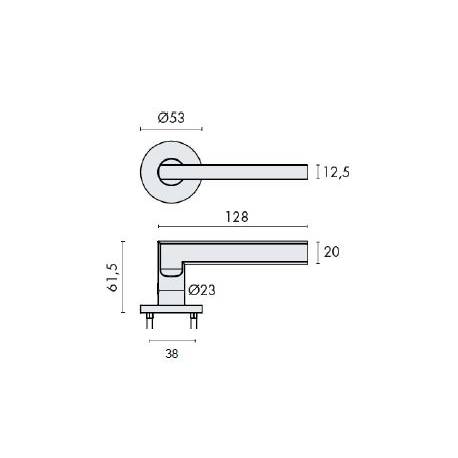 Pr. de béq. sur rosaces rondes à visser, modèle T Project 07. epoxy noir mat