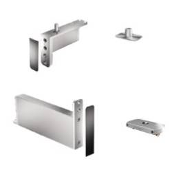 Ensemble pivot Système M+ réf. STM+40-G/TP40  avec plaque rectangulaire inox