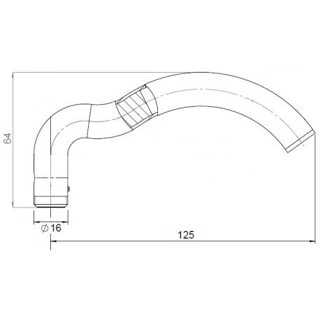 Unité de béquille M 16 mm, inox brossé 316