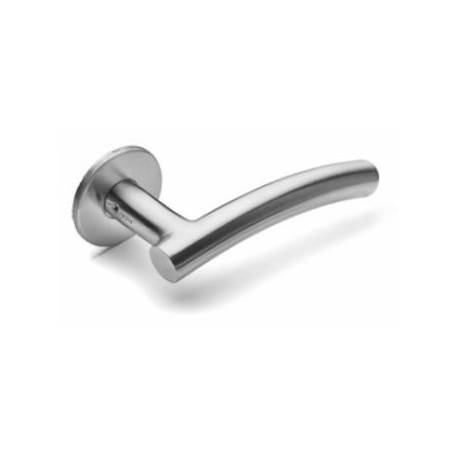 Paire de béquilles B 19 mm sur rosace ronde, inox brossé 316
